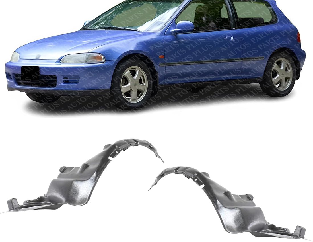 Set Of 2 Front Fender Liners Right Passenger & Left Driver Side Direct Replacement Compatible With 1992-1995 Honda Civic HO1249102 HO1248102 74101SR3000 74151SR3000