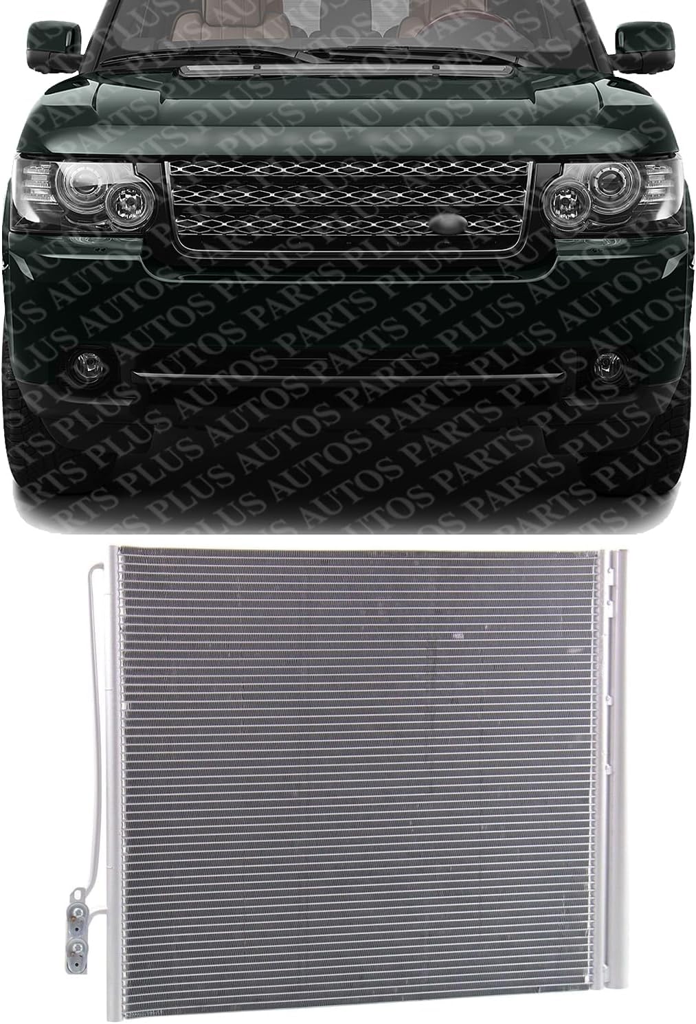 Front AC Condenser Aluminum Core Direct Replacement Compatible With 2006-2012 Land Rover Range Rover RO3030110 LR010843