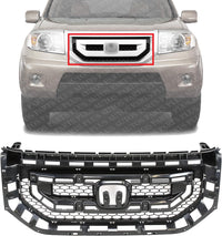 Front Grille Gray Shell And Insert Direct Replacement Compatible With 2009-2011 Honda Pilot HO1200200 75101SZAA01ZA