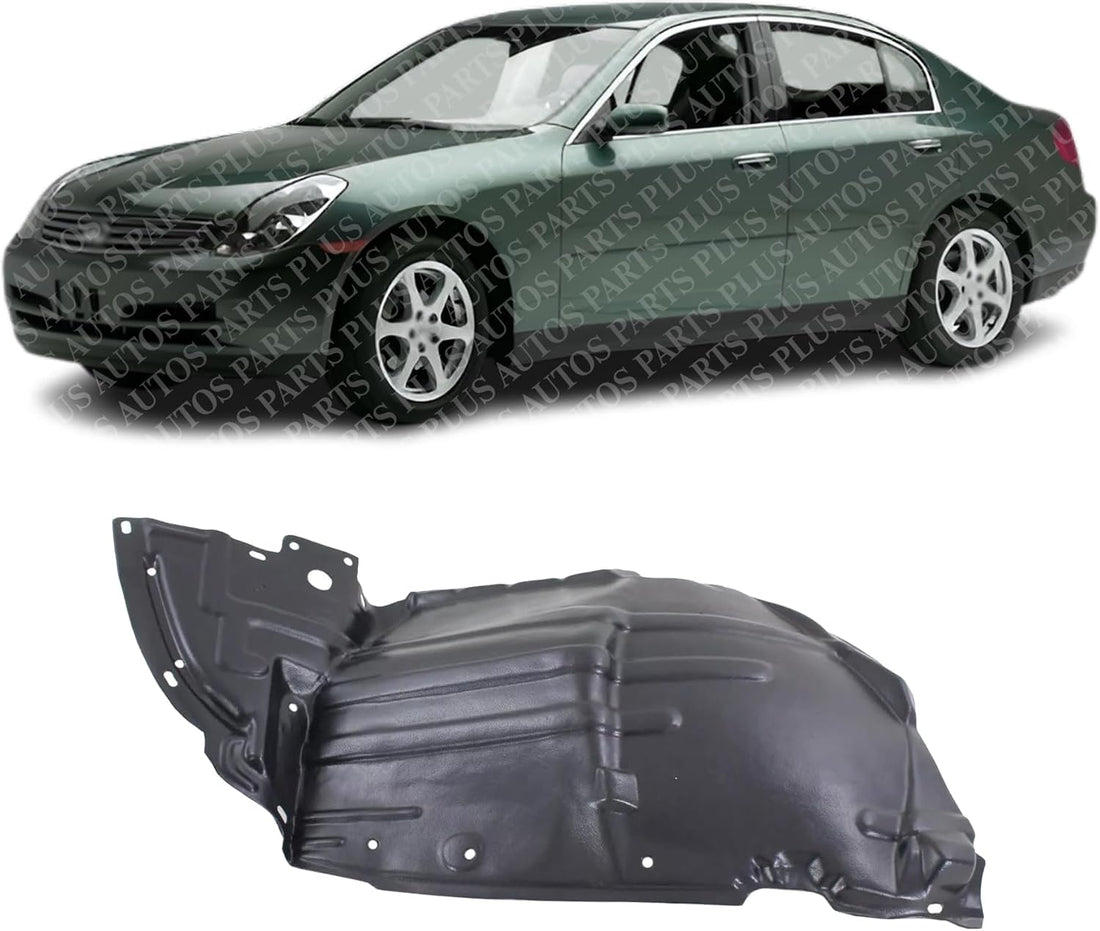 Front Fender Liner Left Driver Side Direct Replacement Compatible With 2003-2004 Infiniti G35 IN1248102 63845AM600