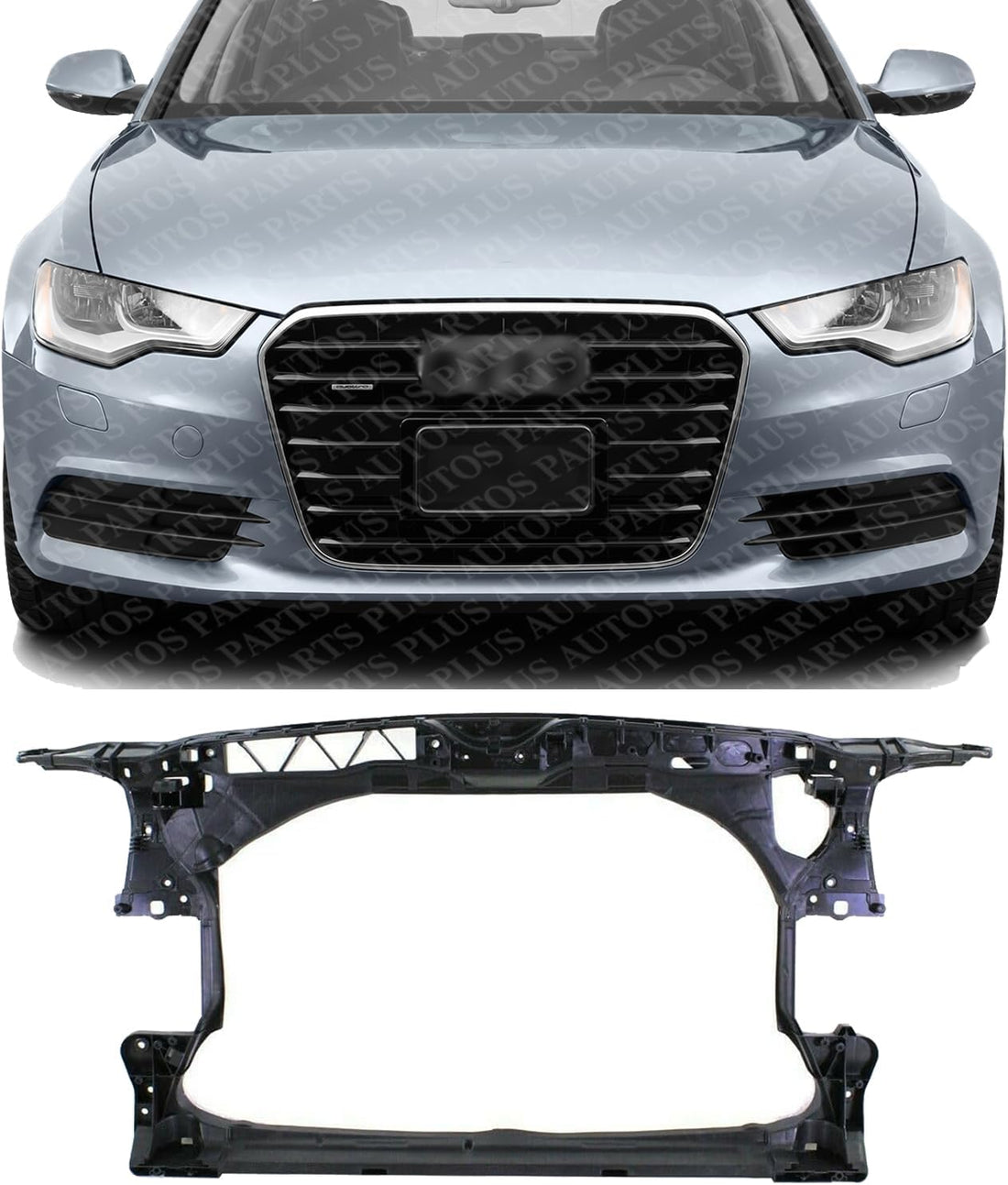Front Radiator Support Assembly Plastic Direct Replacement Compatible With 2015-2018 Audi A7 Quattro / 2012-2015 A6 AU1225128 4G0805594