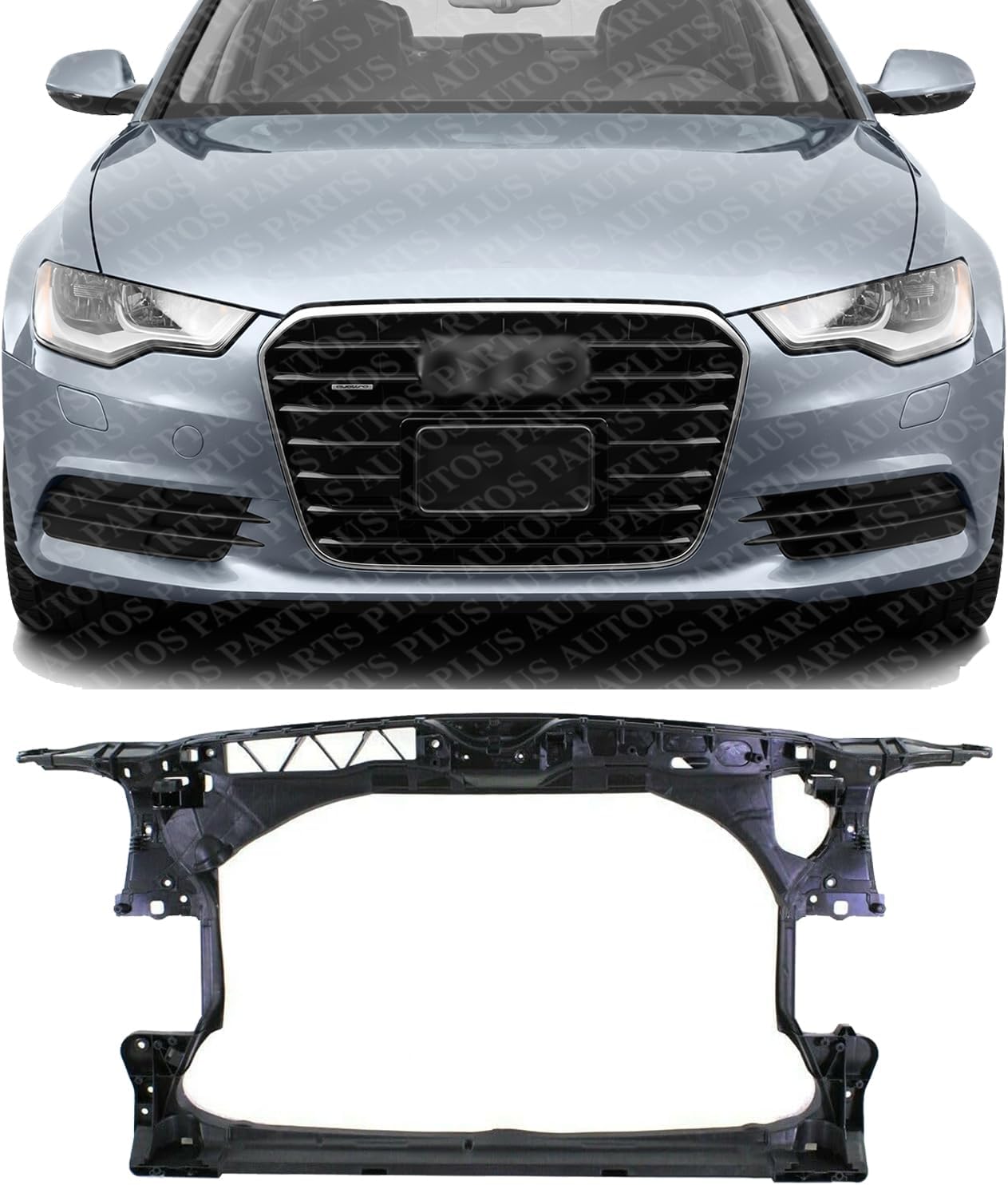 Front Radiator Support Assembly Plastic Direct Replacement Compatible With 2015-2018 Audi A7 Quattro / 2012-2015 A6 AU1225128 4G0805594