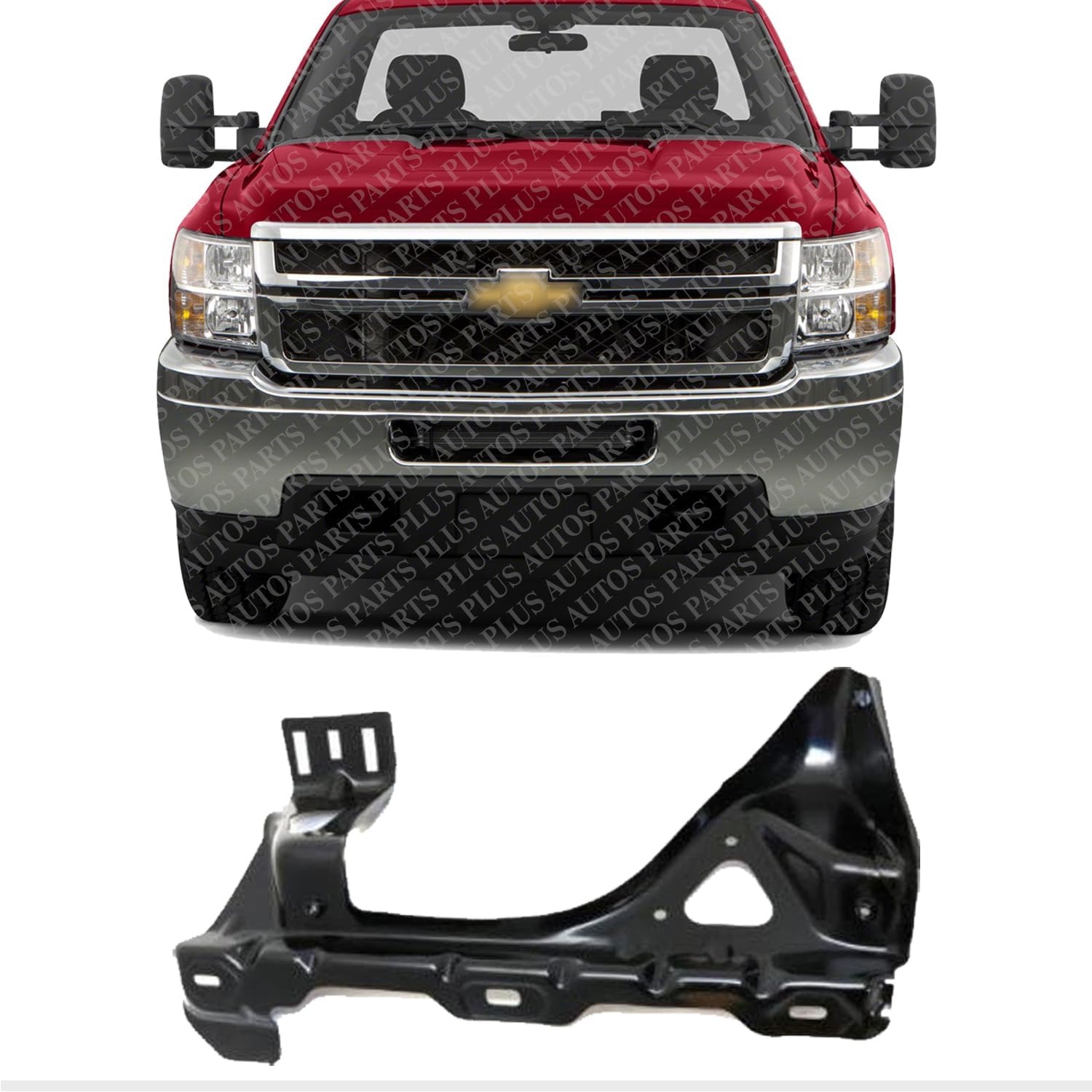 Front Radiator Support Bracket Steel Right Passenger Side Direct Replacement Compatible With 2007-2010 Chevrolet Silverado / 2007-2014 GMC Sierra GM1225319 25804175