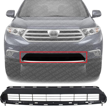 Front Bumper Lower Grille Textured Plastic Direct Replacement Compatible With 2011-2013 Toyota Highlander TO1036130 531120E070