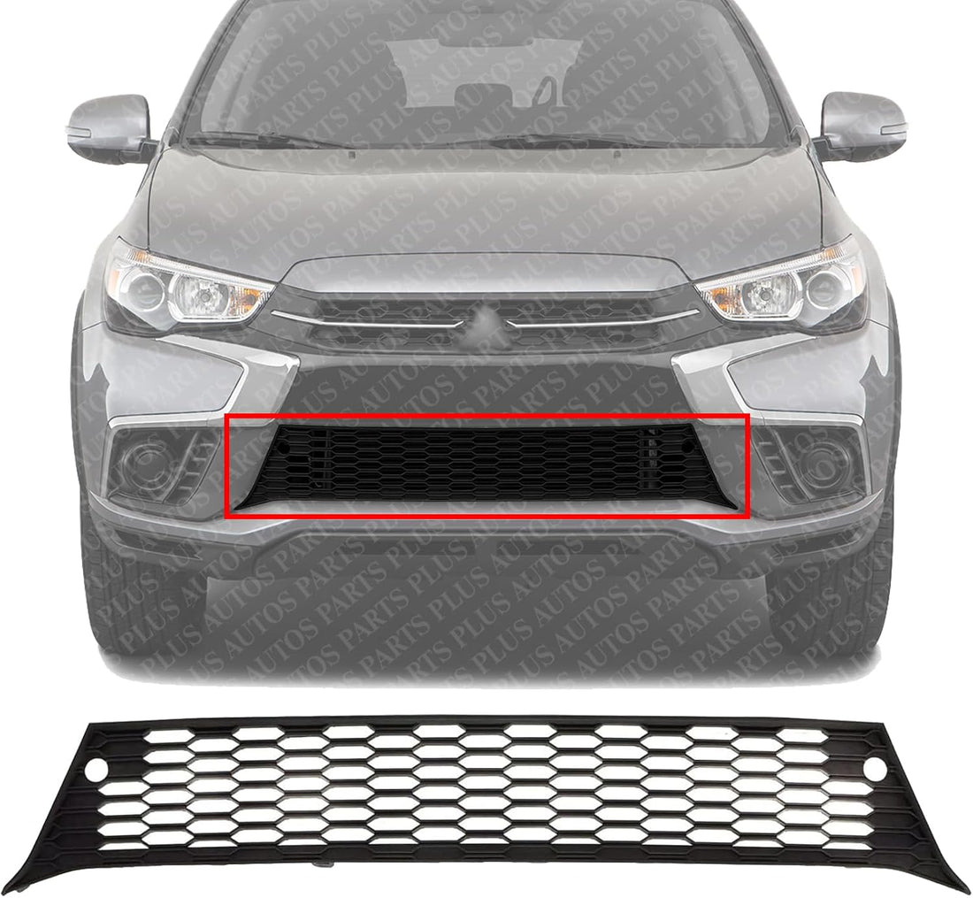 Front Bumper Lower Grille Textured Plastic Direct Replacement Compatible With 2018-2019 Mitsubishi Outlander MI1036111 6402A505