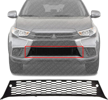 Front Bumper Lower Grille Textured Plastic Direct Replacement Compatible With 2018-2019 Mitsubishi Outlander MI1036111 6402A505