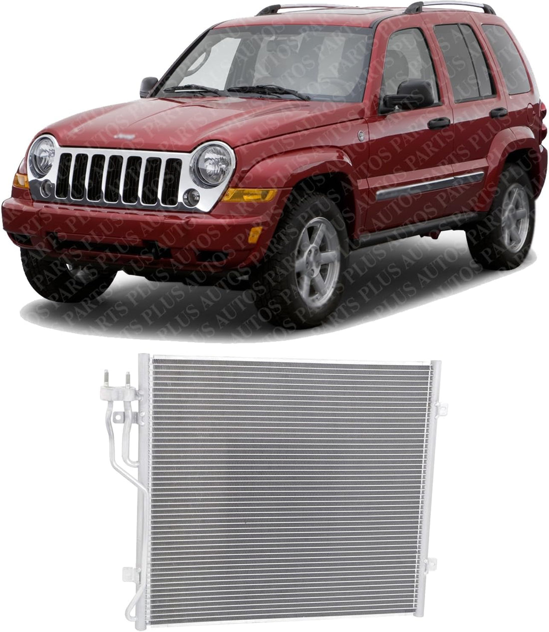 Front A/C Condenser Aluminum Core Direct Replacement Compatible With 2002-2007 Jeep Liberty CH3030154 CH3030219 55037512AB 55037465AC