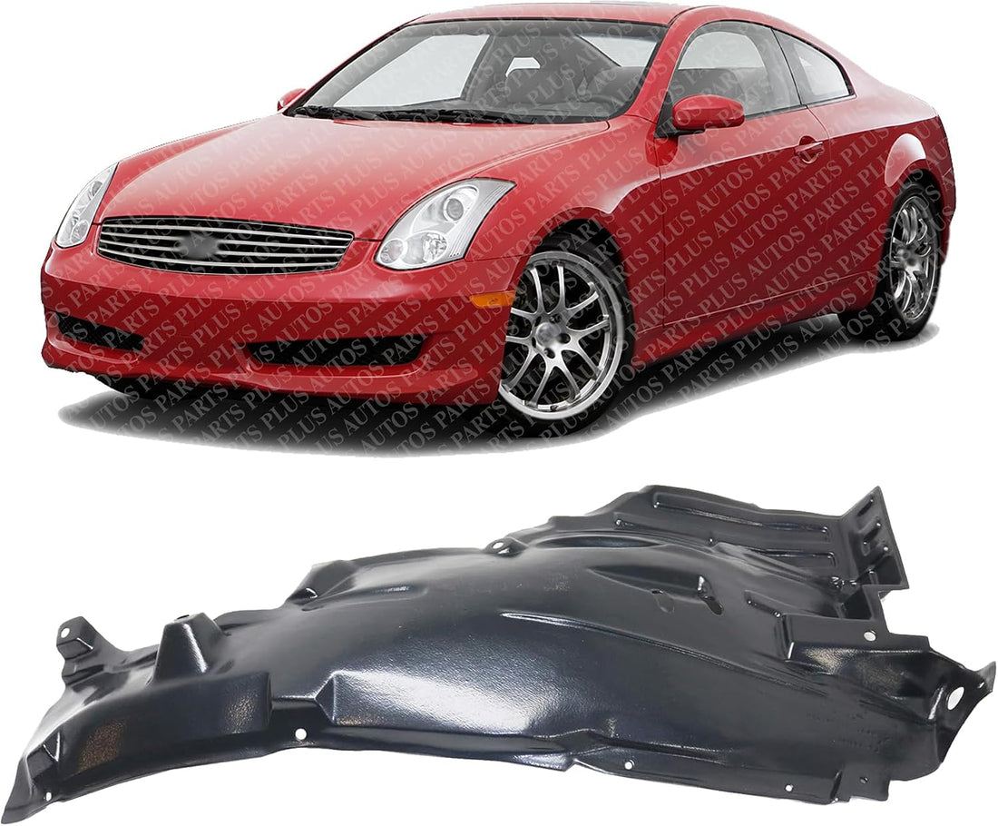 Front Fender Liner Rear Section Left Driver Side Direct Replacement Compatible With 2005-2006 Infiniti G35 IN1250107 63843AC500