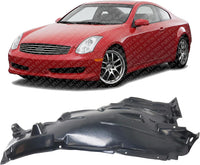 Front Fender Liner Rear Section Left Driver Side Direct Replacement Compatible With 2005-2006 Infiniti G35 IN1250107 63843AC500