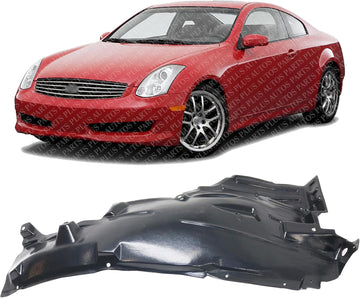 Front Fender Liner Rear Section Left Driver Side Direct Replacement Compatible With 2005-2006 Infiniti G35 IN1250107 63843AC500