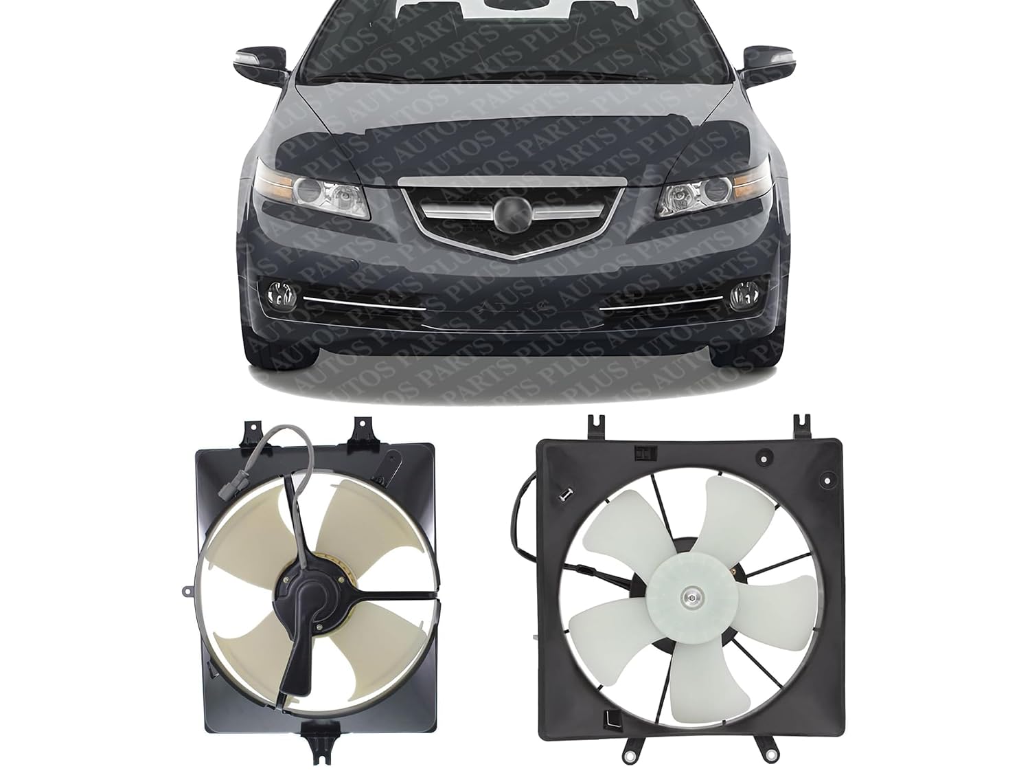 Front Radiator & A/C Condenser Cooling Fan Assembly Plastic Direct Replacement Compatible with 2004-2008 Acura TL AC3115109 AC3113107 19015RDAA01 38615RDAA00