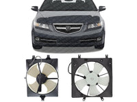 Front Radiator & A/C Condenser Cooling Fan Assembly Plastic Direct Replacement Compatible with 2004-2008 Acura TL AC3115109 AC3113107 19015RDAA01 38615RDAA00