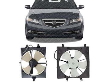Front Radiator & A/C Condenser Cooling Fan Assembly Plastic Direct Replacement Compatible with 2004-2008 Acura TL AC3115109 AC3113107 19015RDAA01 38615RDAA00