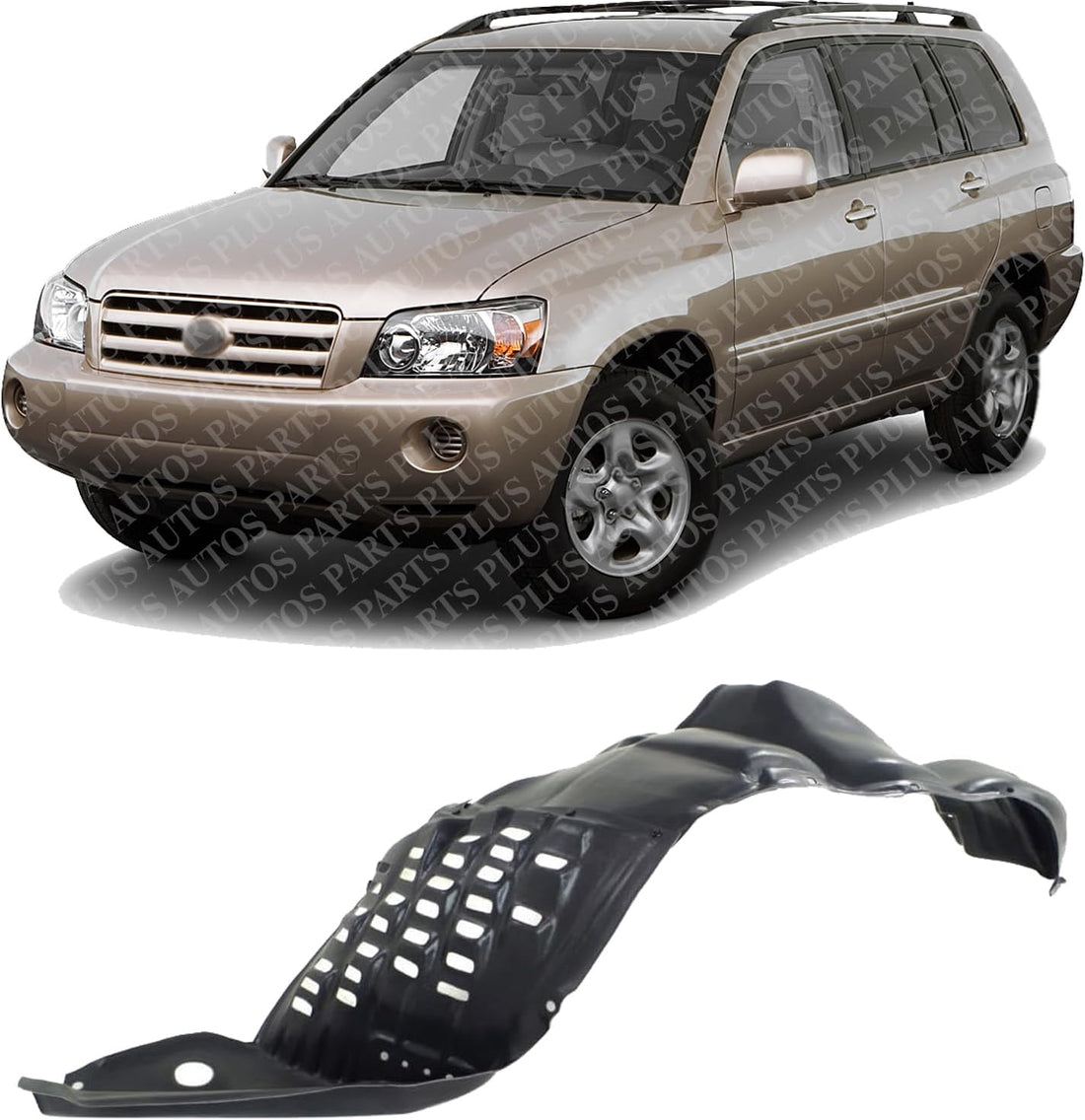 Front Fender Liner Left Driver Side Direct Replacement Compatible With 2006-2007 Toyota Highlander TO1250115 5380648051