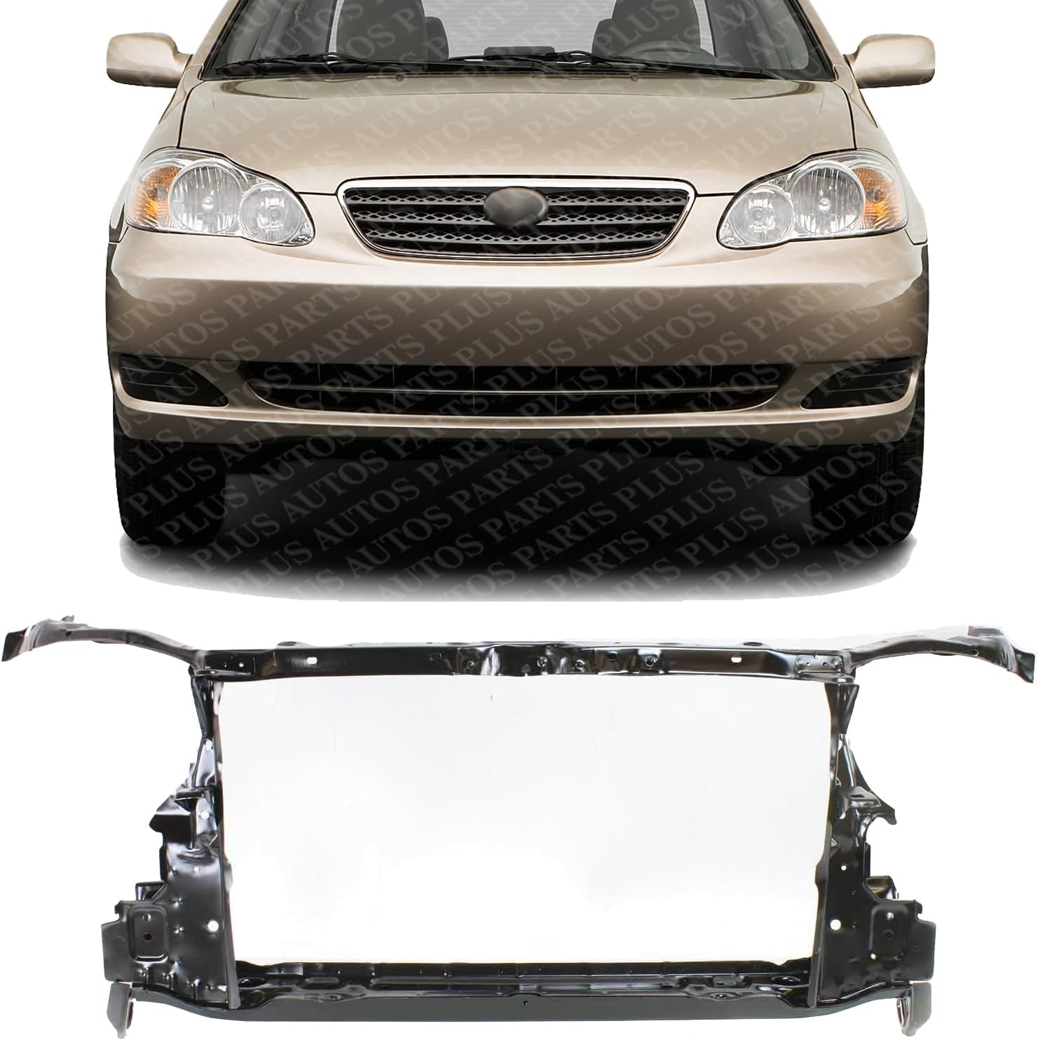 Front Radiator Support Assembly Steel Direct Replacement Compatible With 2003-2008 Toyota Corolla TO1225233 5320102100