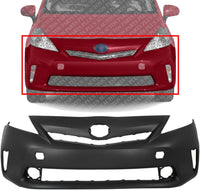 AUTOS PARTS PLUS Front Bumper Cover Primed With Fog Light Holes Direct Replacement Compatible With 2012-2014 Toyota Prius TO1000388 5211947923