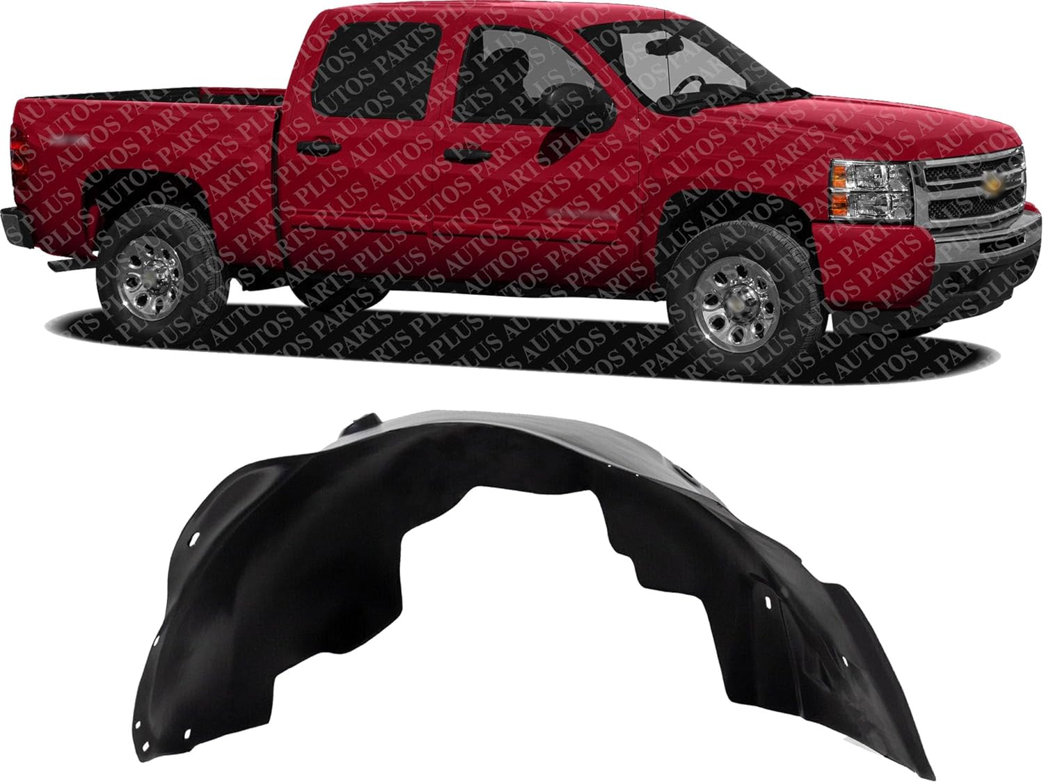 Front Fender Liner Right Passenger Side Direct Replacement Compatible with 2007-2013 Chevrolet Silverado 1500 GM1249183 22779790