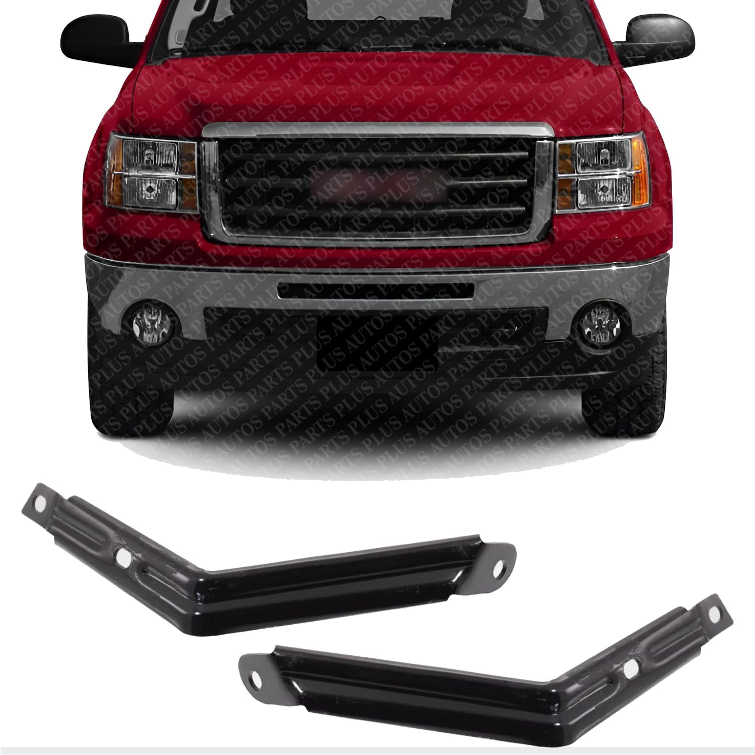 Set Of 2 Front Bumper Inner Bracket Left Driver & Right Passenger Side Direct Replacement Compatible With GMC Sierra 1500 2007-2013/2500 HD 3500 HD 2007-2010 GM1067181 GM1066181