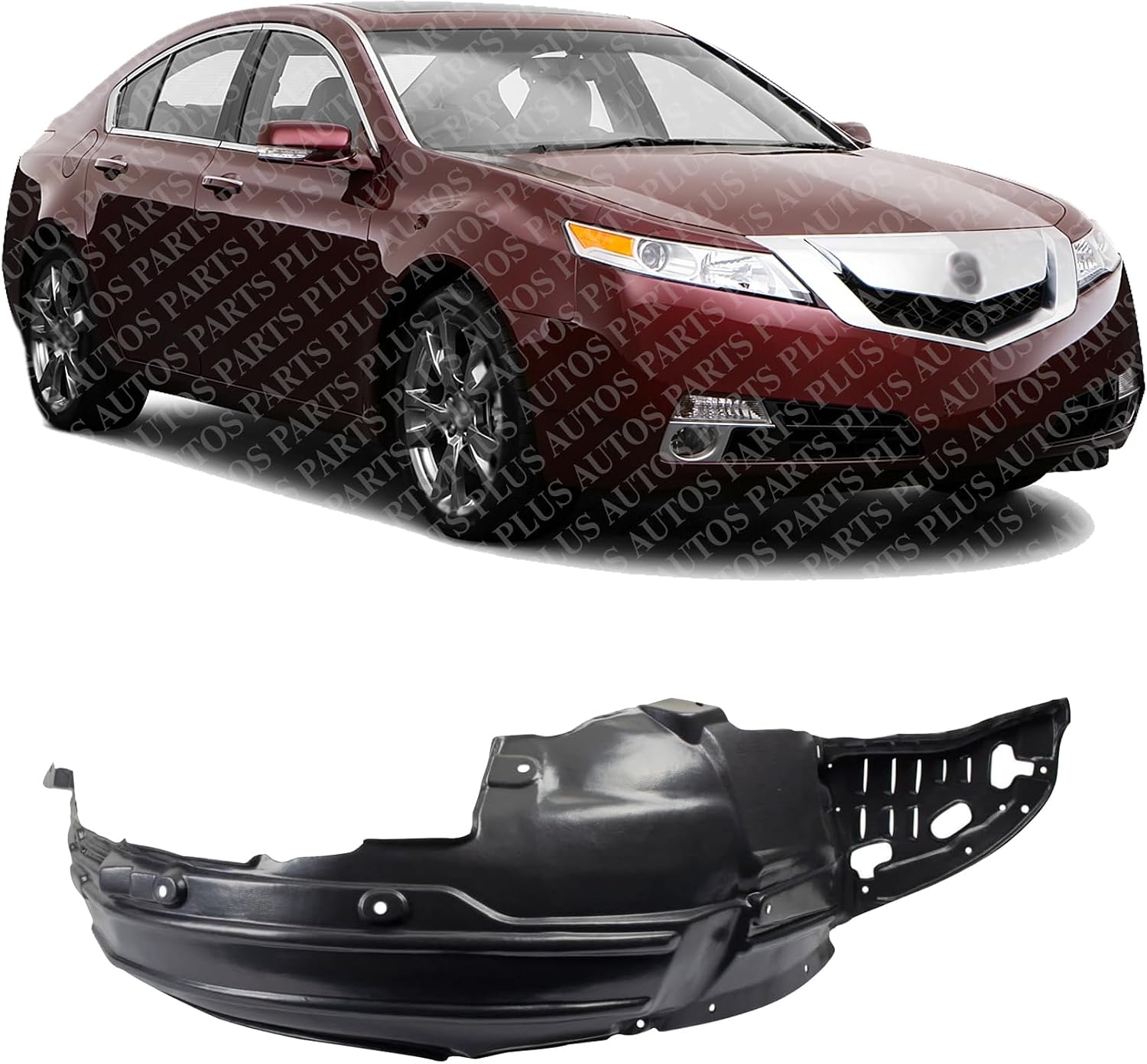 Front Fender Liner Right Passenger Side Direct Replacement Compatible With 2009-2011 Acura TL AC1249125 74101TK4A00
