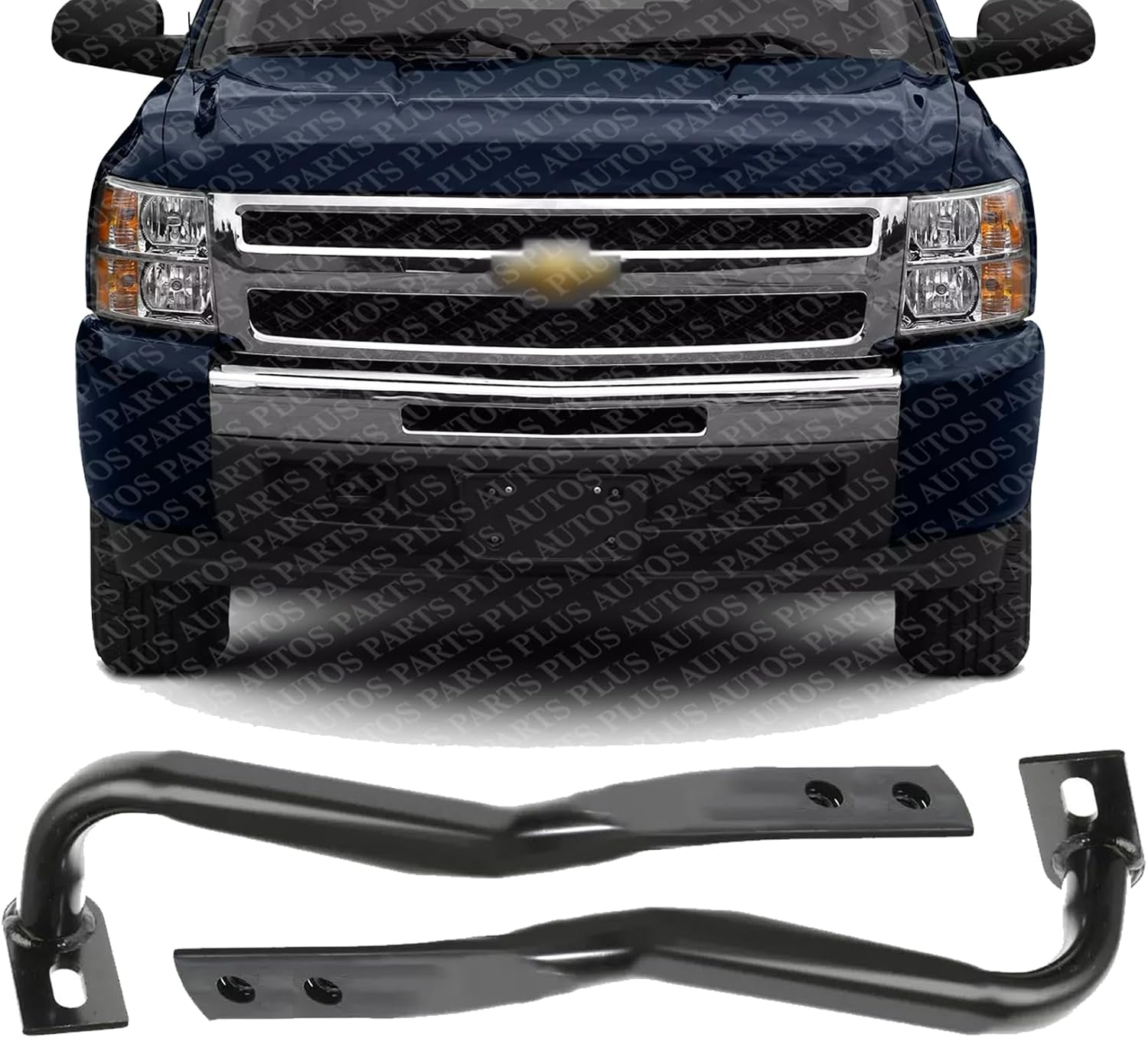 Set of 2 Front Bumper Bracket Steel Left Driver & Right Passenger Side Direct Replacement Compatible with 2007-2013 Chevrolet Silverado Pickup GM1043107 GM1042107 22861859 22861858