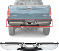 Rear Step Bumper Assembly Chrome Without Brackets Direct Replacement Compatible With 1997-1999 Ford F-250/1997-2003 F-150 FO1103101 XL3Z17906CB-PFM