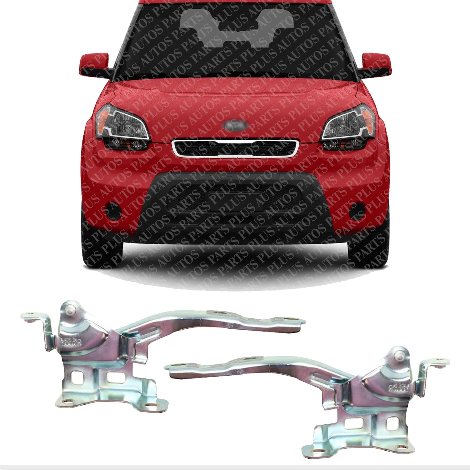 Set Of 2 Front Hood Hinge Steel Left Driver And Right Passenger Side Direct Replacement Compatible With 2010-2013 Kia Soul KI1236124 KI1236123 791202K000 791102K000