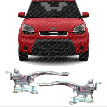 Set Of 2 Front Hood Hinge Steel Left Driver And Right Passenger Side Direct Replacement Compatible With 2010-2013 Kia Soul KI1236124 KI1236123 791202K000 791102K000