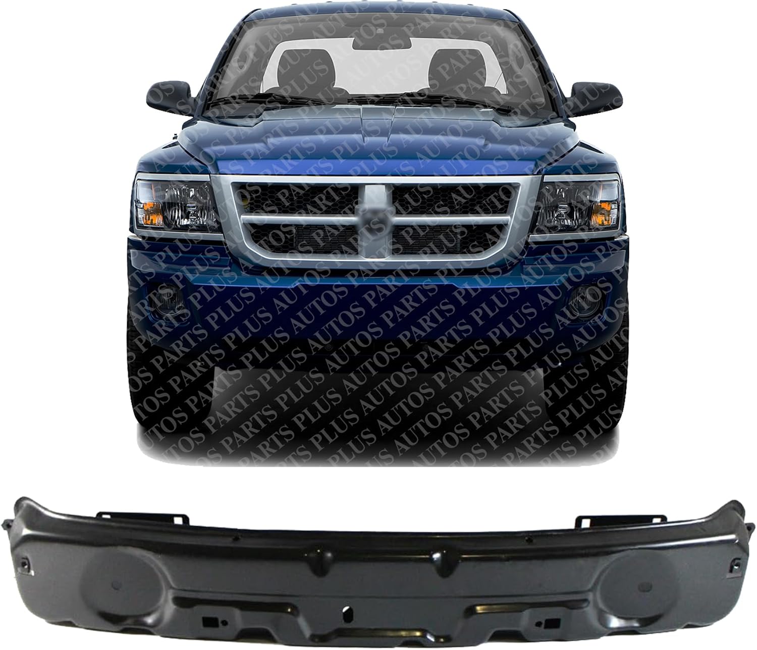 Front Bumper Reinforcement Steel Direct Replacement Compatible With 2006-2009 Mitsubishi Raider / 2005-2010 Dodge Dakota CH1006215 CH1006201 55077648AG 55077648AF 55077648