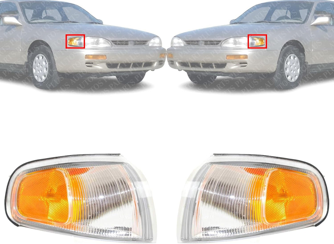 Set Of 2 Front Corner Light Assembly Left Driver & Right Passenger Side Direct Replacement Compatible With 1995-1996 Toyota Camry TO2521139 TO2520139 8161006020 8162006020