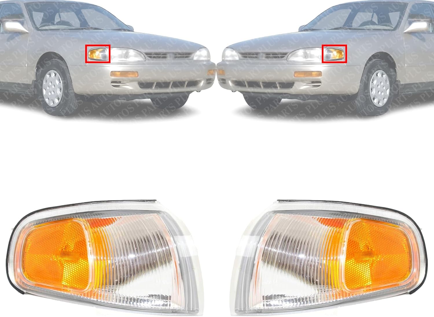 Set Of 2 Front Corner Light Assembly Left Driver & Right Passenger Side Direct Replacement Compatible With 1995-1996 Toyota Camry TO2521139 TO2520139 8161006020 8162006020