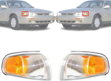 Set Of 2 Front Corner Light Assembly Left Driver & Right Passenger Side Direct Replacement Compatible With 1995-1996 Toyota Camry TO2521139 TO2520139 8161006020 8162006020