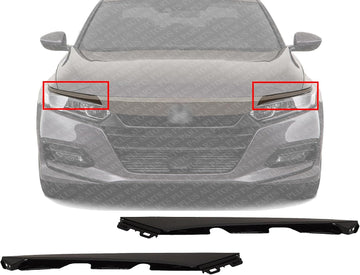 Set Of 2 Front Bumper Grille Molding Primed Plastic Right Passenger & Left Driver Side Direct Replacement Compatible With 2018-2020 Honda Accord HO1047106 HO1046106 71114TVAA00