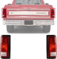 Set of 2 Tail Light Lens And Housing With Black Trim Right Passenger & Left Driver Side Direct Replacement Compatible With 1988-1993 Dodge Full Size Pickup CH2800114 CH2801114
