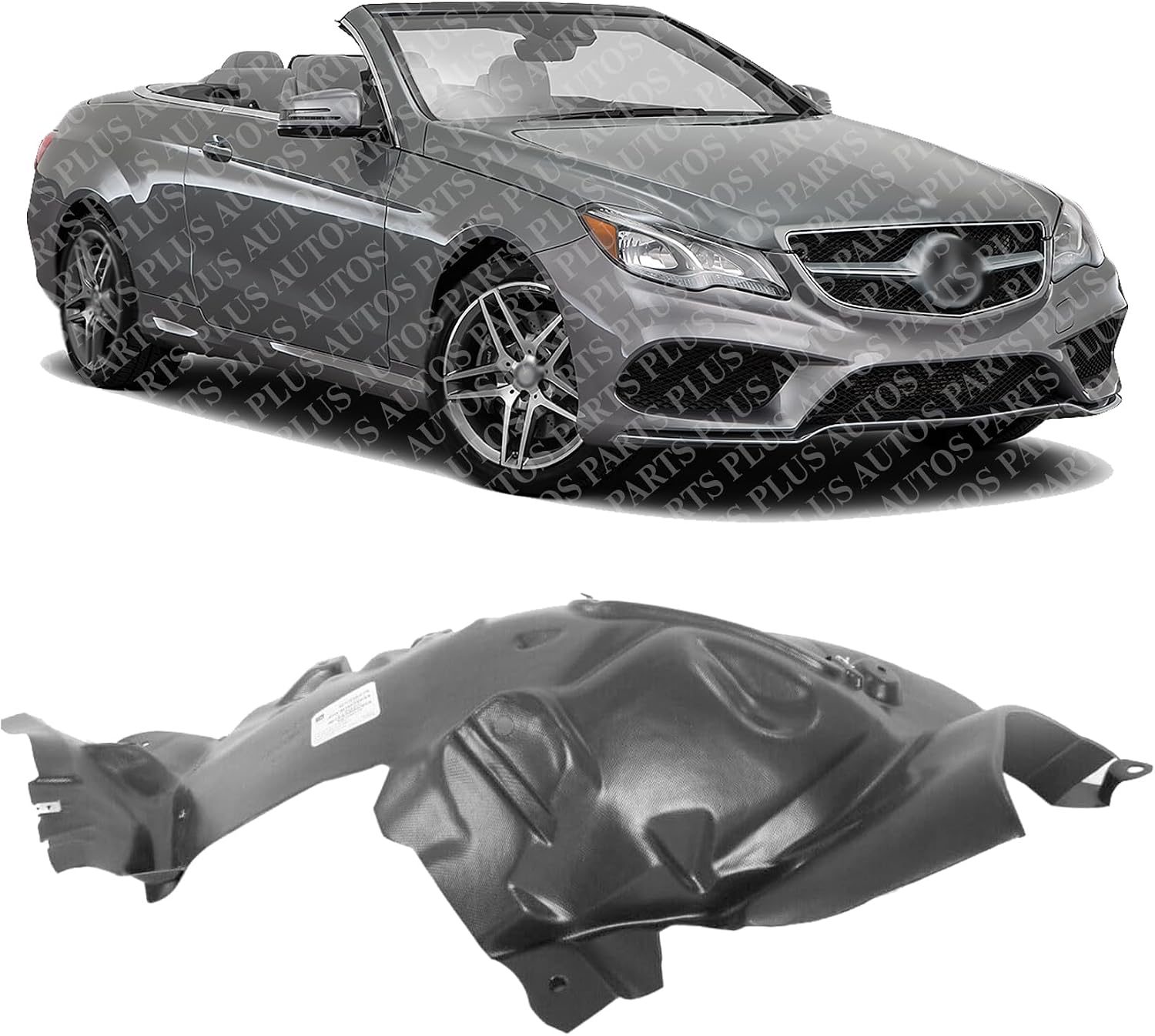 Front Section Fender Liner Right Passenger Side Direct Replacement Compatible With 2014-2017 Mercedes Benz E-Class MB1249176 2076902530