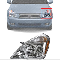 Front Head Light Assembly Left Driver Side Direct Replacement Compatible With 2007 Kia Sedona KI2502145 921014D011