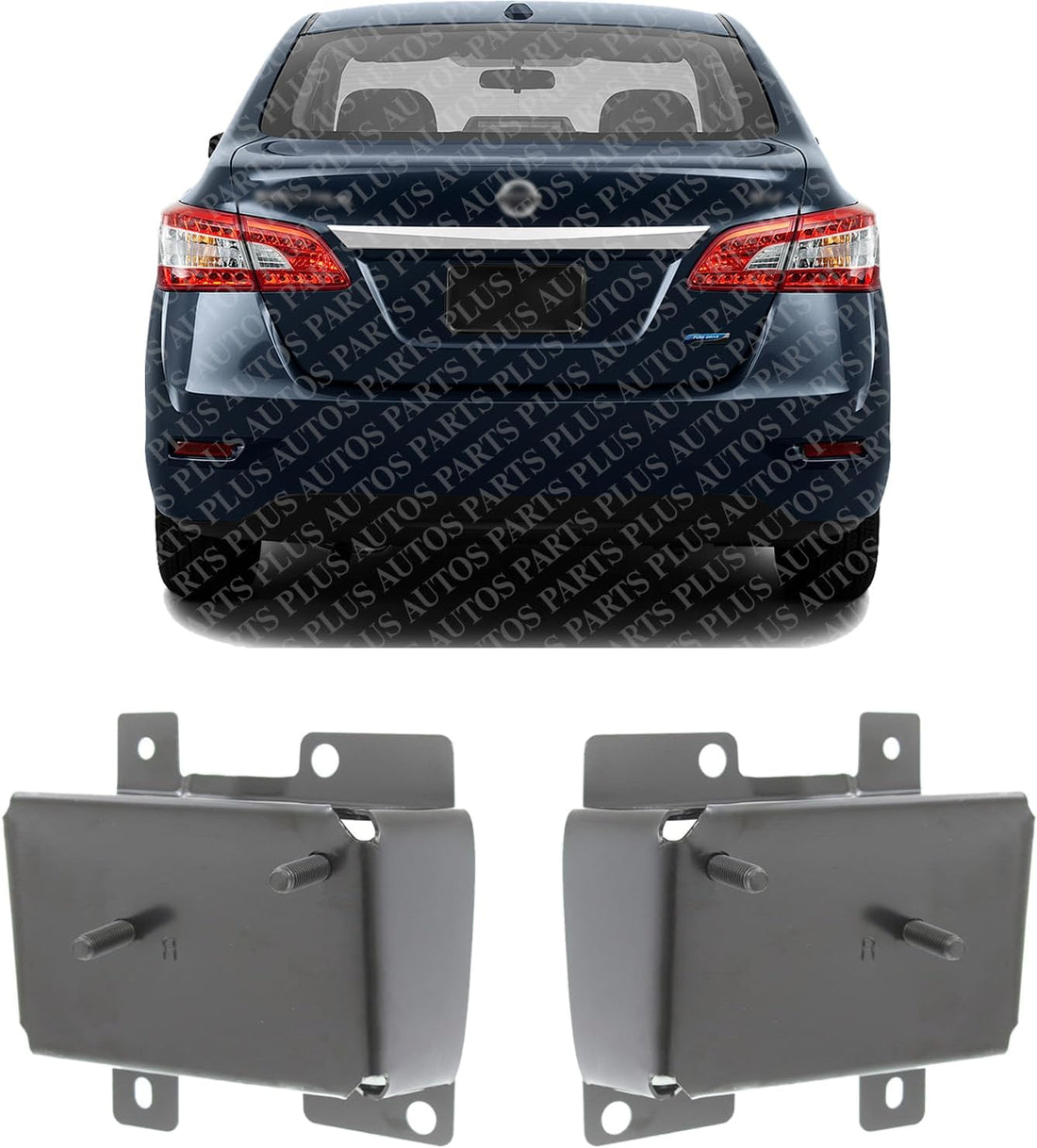 Set Of 2 Rear Bumper Reinforcement Bar Bracket Left Driver & Right Passenger Side Direct Replacement Compatible With 2013-2019 Nissan Sentra NI1167114 NI1166114 852103SH0A 852113SH0A