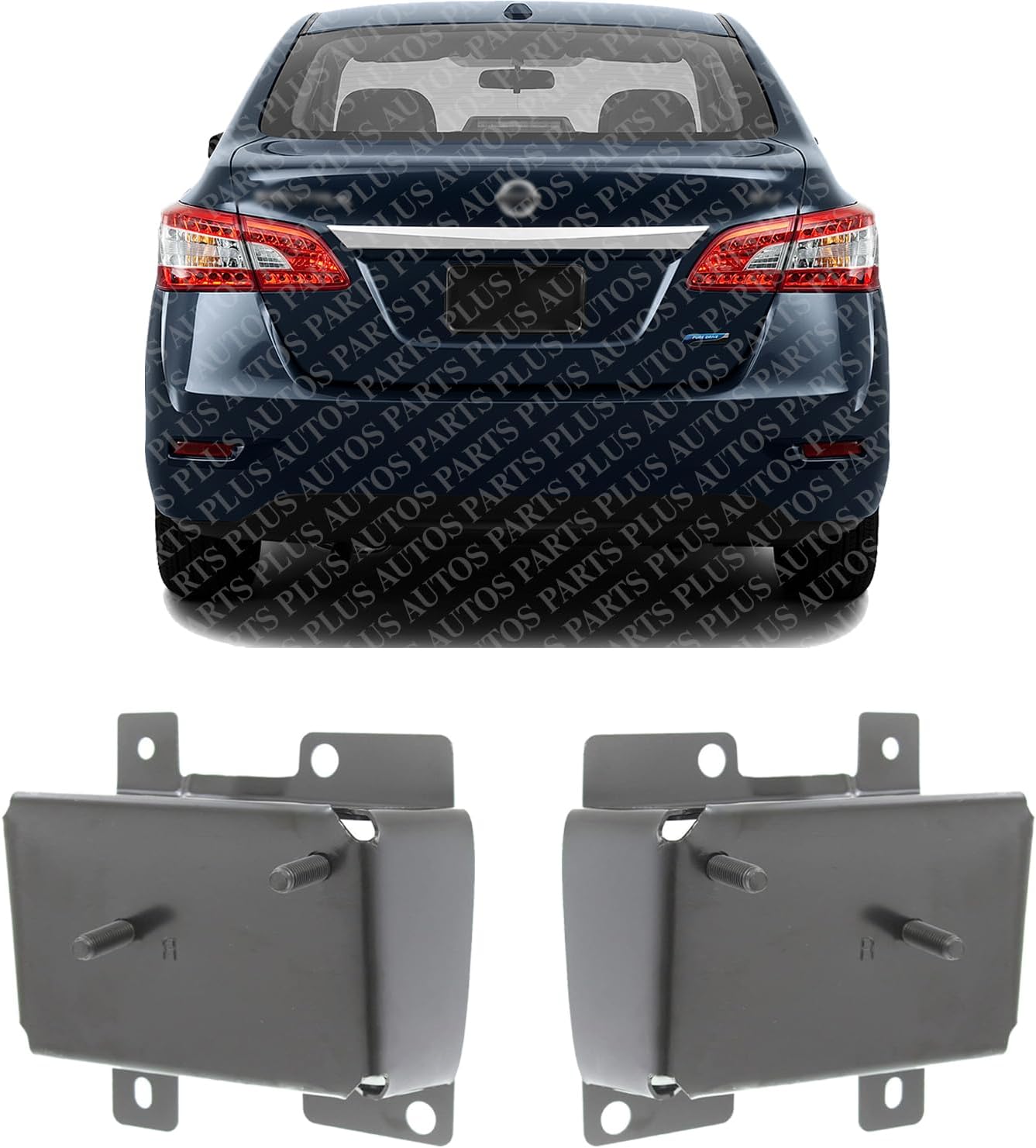 Set Of 2 Rear Bumper Reinforcement Bar Bracket Left Driver & Right Passenger Side Direct Replacement Compatible With 2013-2019 Nissan Sentra NI1167114 NI1166114 852103SH0A 852113SH0A