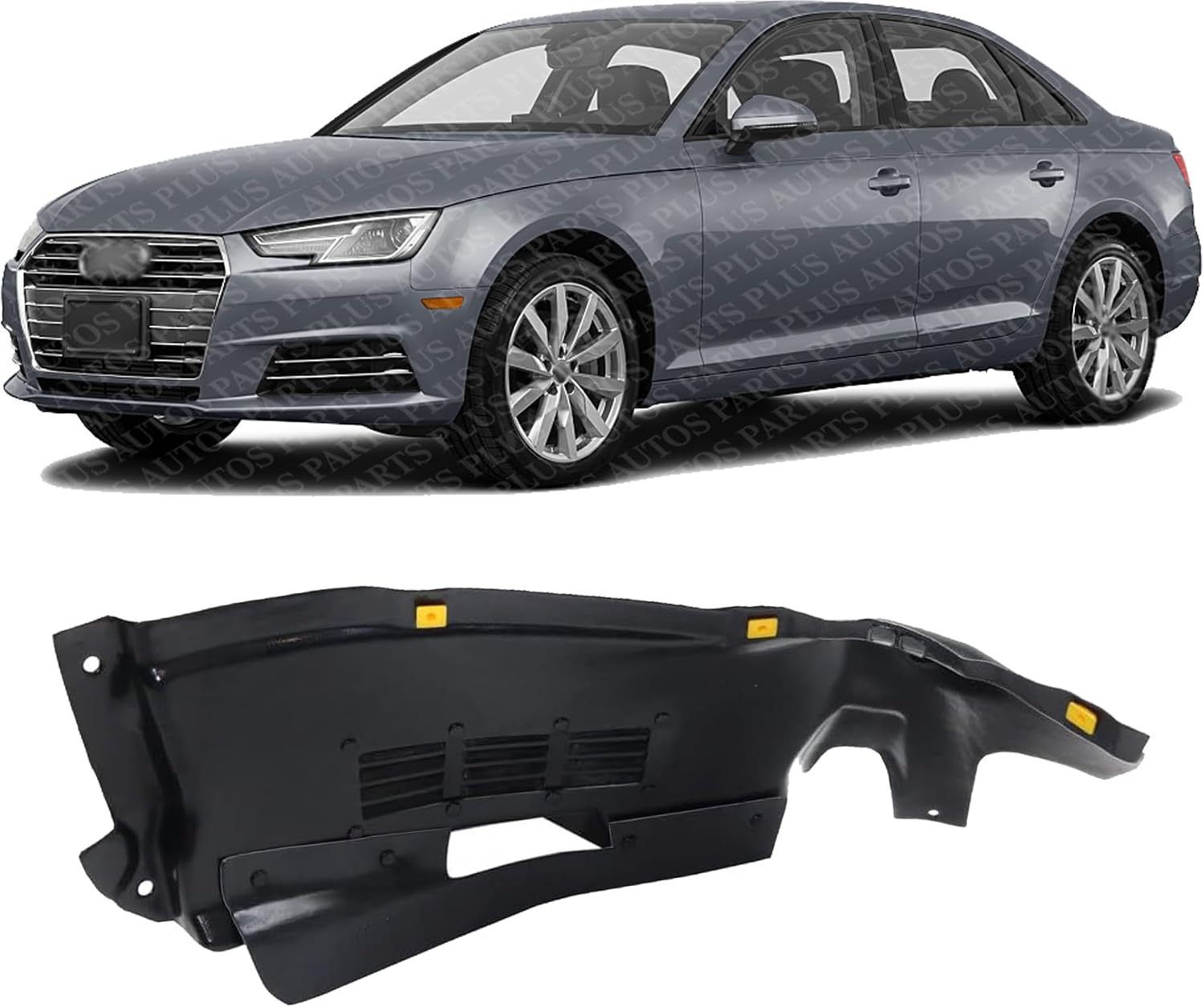 Front Section Fender Liner Left Driver Side Direct Replacement Compatible With 2017-2018 Audi A4 AU1248135 8W0853887C-PFM