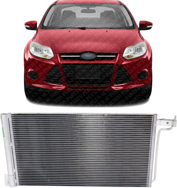 AUTOS PARTS PLUS Front A/C Condenser Aluminum Core Direct Replacement Compatible With 2012-2014 Ford Focus FO3030236 CV6Z19712J
