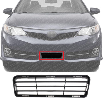 Front Bumper Grille Textured Plastic Direct Replacement Compatible With 2012-2014 Toyota Camry TO1036129 5311206210