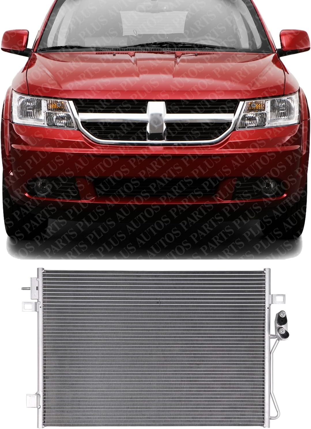 Front A/C Condenser Aluminum Core Direct Replacement Compatible With 2009-2010 Dodge Journey CH3030234 68038244AA