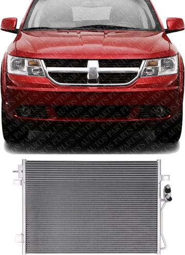 Front A/C Condenser Aluminum Core Direct Replacement Compatible With 2009-2010 Dodge Journey CH3030234 68038244AA