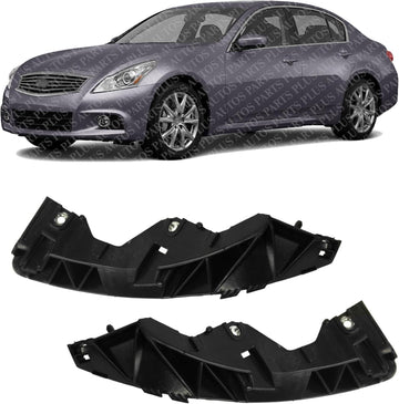 Set Of 2 Front Bumper Bracket Stiffener Left Driver & Right Passenger Side Direct Replacement Compatible With 2007-2008 Infiniti G35 / 2009-2013 G37 IN1027100 IN1026100 62058JK000