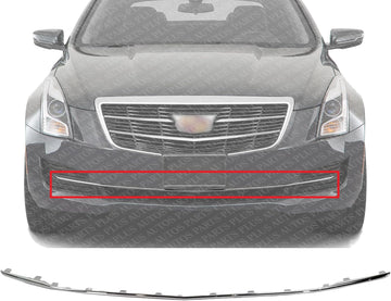 Front Bumper Molding Chrome Plastic Direct Replacement Compatible With 2015-2019 Cadillac ATS GM1044134 22879656