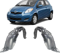Set Of 2 Front Fender Liner Plastic Left Driver & Right Passenger Side Direct Replacement Compatible With 2007-2011 Toyota Yaris TO1251119 TO1250119 5387552141 5387652141