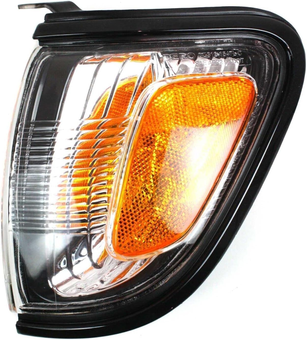 Set Of 2 Front Corner Lights Assembly With Black Trim Right Passenger & Left Driver Side Direct Replacement Compatible With 2001-2004 Toyota Tacoma TO2521163 TO2520163 8161004090C0