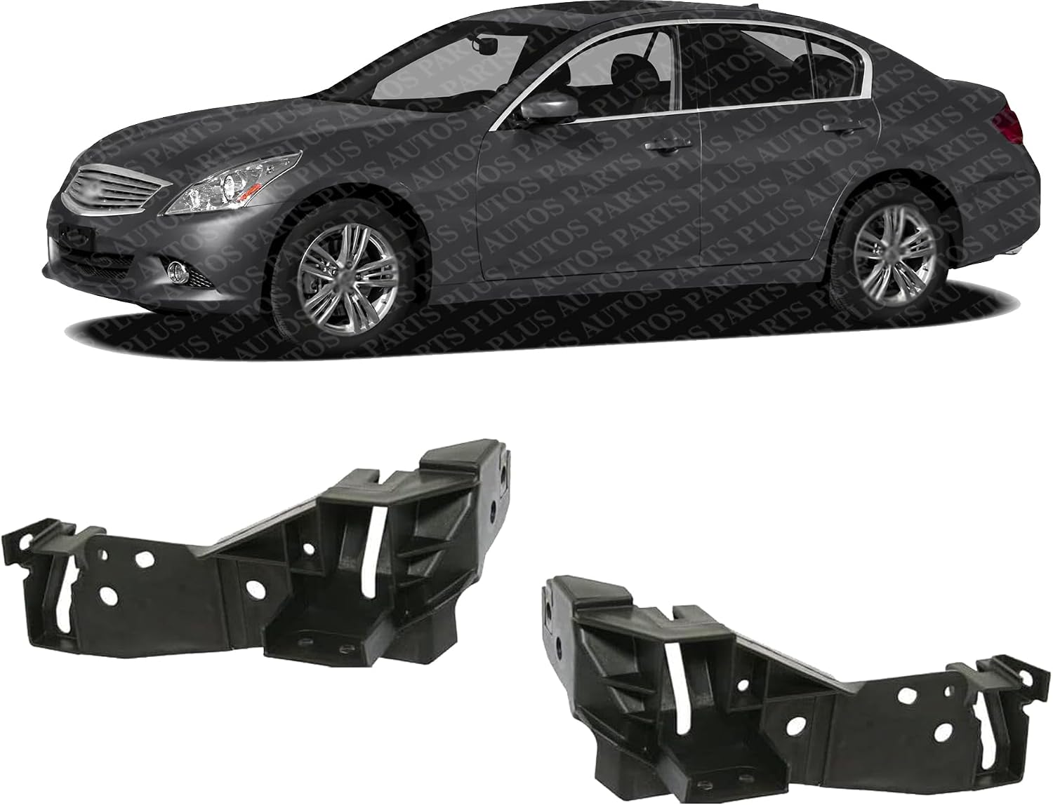 Set of 2 Front Head Light Bracket Plastic Left Driver & Right Passenger Side Direct Replacement Compatible with 2007-2008 Infiniti G35 / 2009-2013 G37 IN2509100 IN2508100 62560JK00A