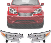 Set Of 2 Front Head Light Assembly Plastic Left Driver & Right Passenger Side Direct Replacement Compatible With 2014-2016 Nissan Versa Note NI2503223 NI2502223 260103WC0 260603WC0A