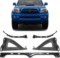 Front Bumper Center + Stay + Outer Brackets Left Driver & Right Passenger Side Direct Replacement Compatible With 2005-2011 Toyota Tacoma TO1067155 TO1066155 TO1067154 TO1066154