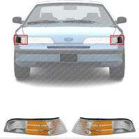 Set Of 2 Front Corner Light Lens And Housing Right Passenger & Left Driver Side Direct Replacement Compatible With 1992-1997 Ford Crown Victoria FO2521124 FO2520124 F2AZ13200B